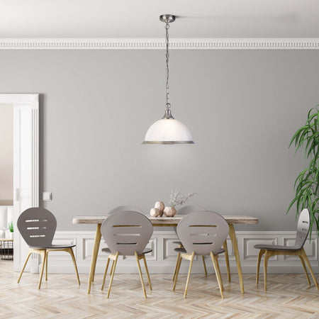 Sospensione-Contemporanea-Americano-Acciaio-Argento-Vetro-1-Luce-E27