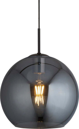 Sospensione-Contemporanea-Amsterdam-Acciaio-Nero-Vetro-Fumè-1-Luce-E27