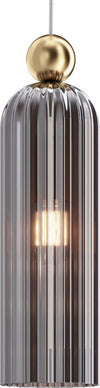 Sospensione-Contemporanea-Antic-Metallo-Oro-1-Luci-Diffusore-In-Vetro-Grigio