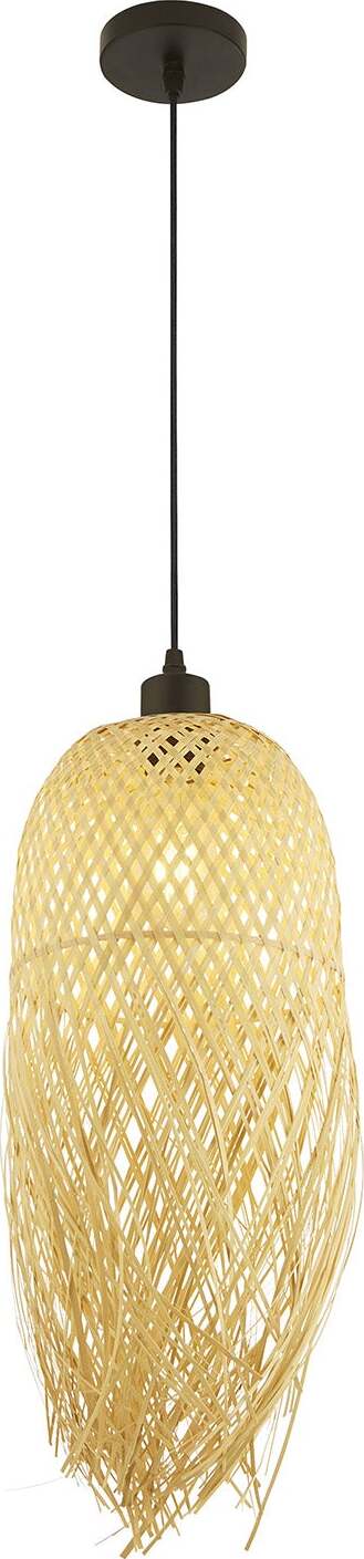 Sospensione-Contemporanea-Bali-Legno-Nero-Marrone-1-Luce-E27