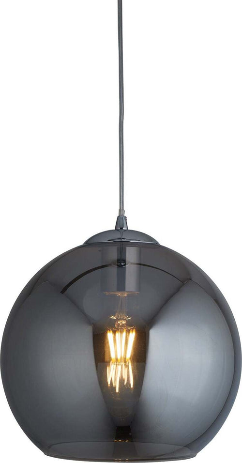 Sospensione-Contemporanea-Balls-Acciaio-Cromo-Vetro-Fumè-1-Luce-E27-D30Cm