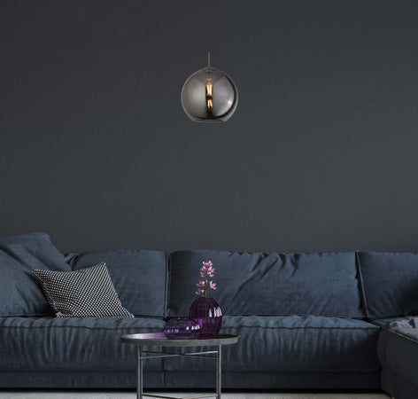 Sospensione-Contemporanea-Balls-Acciaio-Cromo-Vetro-Fumè-1-Luce-E27-D30Cm