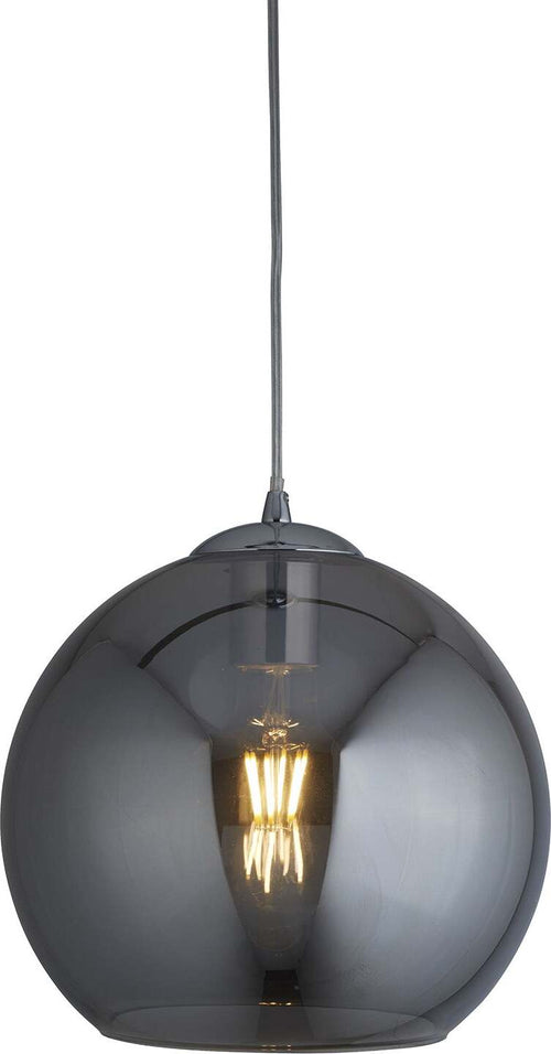 Sospensione-Contemporanea-Balls-Acciaio-Cromo-Vetro-Fumè-1-Luce-E27