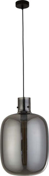 Sospensione-Contemporanea-Barile-Acciaio-Nero-Vetro-1-Luce-E27