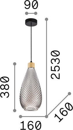 Sospensione-Contemporanea-Bergen-2-Vetro-Fumè-1-Luce-E27