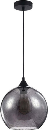 Sospensione-Contemporanea-Bergen-Metallo-Nero-1-Luce-Diffusore-Fumè