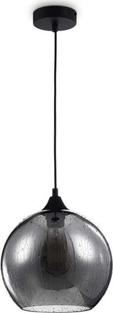 Sospensione-Contemporanea-Bergen-Metallo-Nero-1-Luce-Diffusore-Fumè