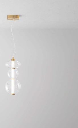 Sospensione-Contemporanea-Bubbles-Metallo-Oro-Led-Integrato-24W