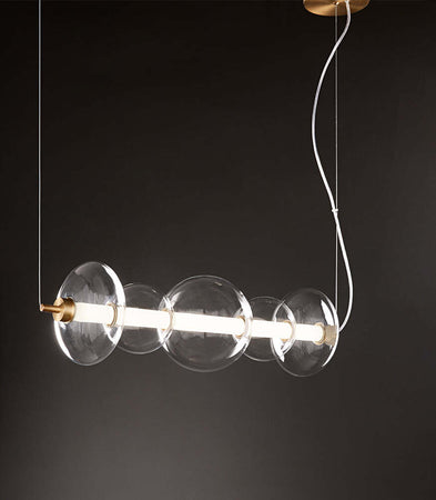 Sospensione-Contemporanea-Bubbles-Metallo-Oro-Led-Integrato-38W