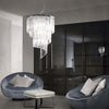 Sospensione-Contemporanea-Carlton-Metallo-Cristallo-Cromo-12-Luci-E14