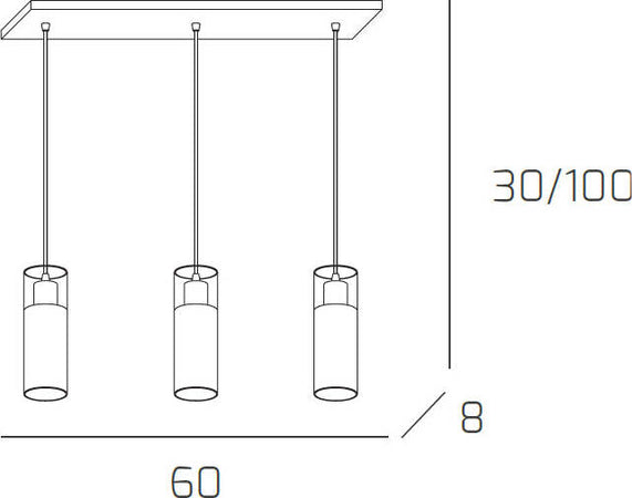 Sospensione-Contemporanea-Cilinder-Metallo-Cromo-Vetro-Satinato-Cromo-3-Luci-E27