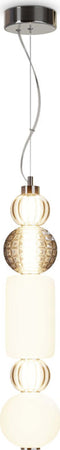 Sospensione-Contemporanea-Collar-Metallo-Cromo-E-Paralume-Vetro-Trasparente-35W