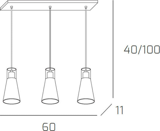 Sospensione-Contemporanea-Cone-Metallo-Cromo-Vetro-Bianco-Satinato-3-Luci-E27