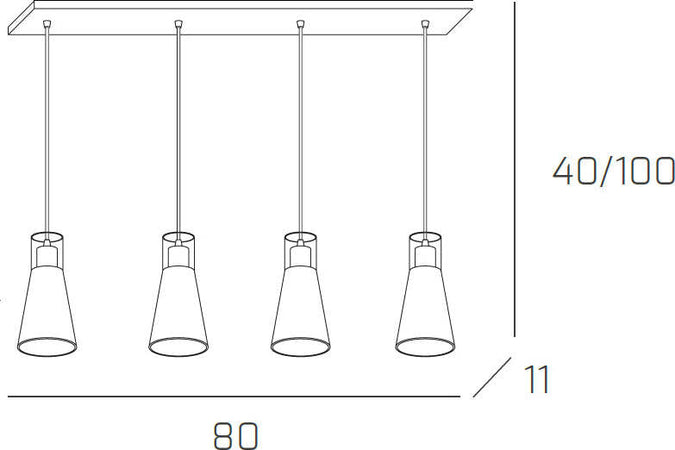 Sospensione-Contemporanea-Cone-Metallo-Cromo-Vetro-Bianco-Satinato-4-Luci-E27