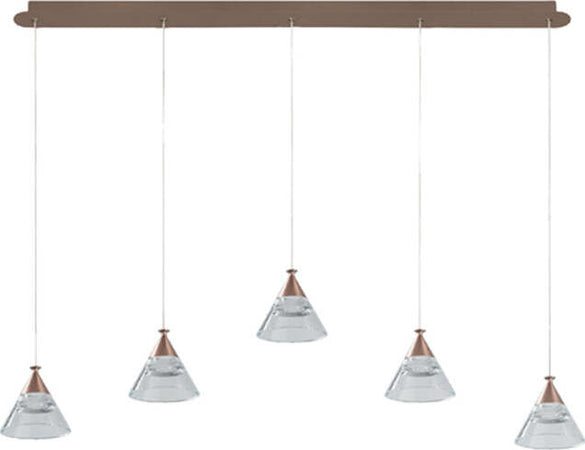 Sospensione-Contemporanea-Cony-Metallo-Oro-Rosato-Led-35W