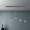 Sospensione-Contemporanea-Cony-Metallo-Oro-Rosato-Led-35W
