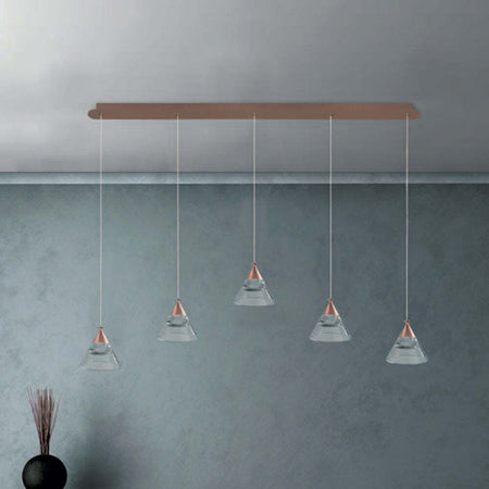 Sospensione-Contemporanea-Cony-Metallo-Oro-Rosato-Led-35W