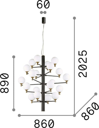 Sospensione-Contemporanea-Copernico-Metallo-Nero-20-Luce-3W-3000K-Luce-Calda