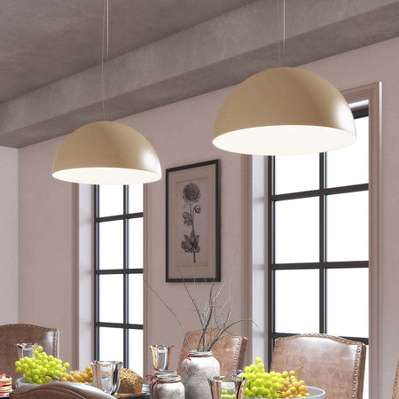 Sospensione-Contemporanea-Cup-Metallo-Sabbia-1-Luce-E27-D.40Cm