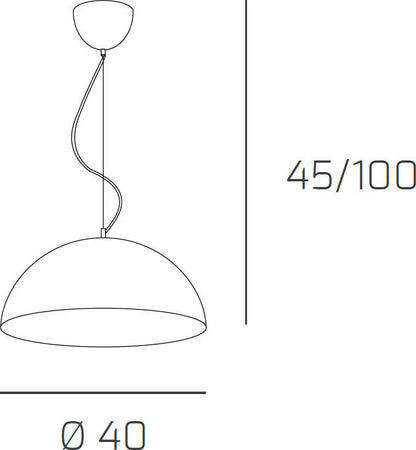 Sospensione-Contemporanea-Cup-Metallo-Sabbia-1-Luce-E27-D.40Cm