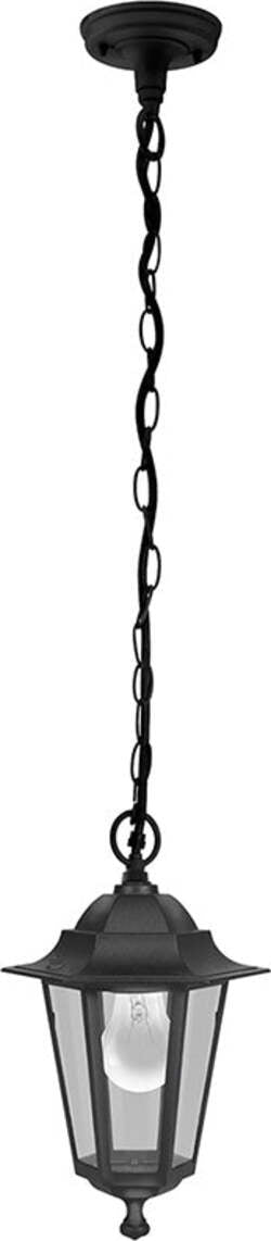 Sospensione-Contemporanea-Da-Esterno-Laterna-4-1-Luce-Alluminio-Fuso-Nero