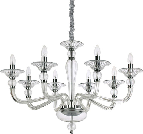 Sospensione-Contemporanea-Danieli-Vetro-Trasparente-8-Luci-E14