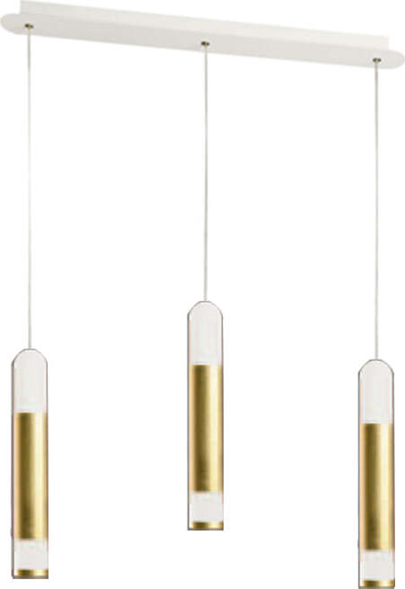 Sospensione-Contemporanea-Derby-Foglia-Oro-Led-3X5+5W