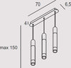 Sospensione-Contemporanea-Derby-Foglia-Rame-Led-3X5+5W