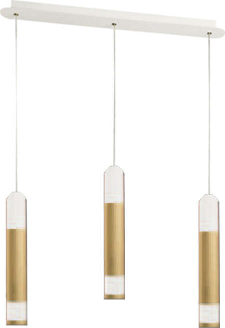 Sospensione-Contemporanea-Derby-Oro-Opaco-Led-3X5+5W
