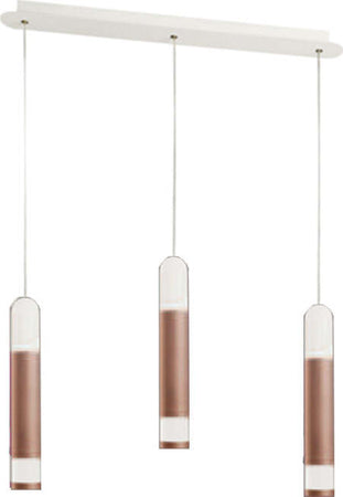 Sospensione-Contemporanea-Derby-Oro-Rosato-Led-3X5+5W