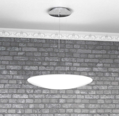 Sospensione-Contemporanea-Discovery-Metallo-Cromo-Vetro-Soffiato-3-Luci-E27-50Cm