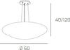 Sospensione-Contemporanea-Discovery-Metallo-Cromo-Vetro-Soffiato-3-Luci-E27-60Cm