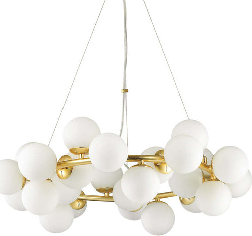 Sospensione-Contemporanea-Dna-Metallo-Bianco-25-Luci-G9-3W-3000K-Luce-Calda