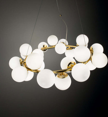 Sospensione-Contemporanea-Dna-Metallo-Bianco-25-Luci-G9-3W-3000K-Luce-Calda