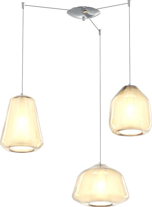 Sospensione-Contemporanea-Double-Skin-Metallo-Cromo-Vetro-Mix-Ambra-3-Luci-E27