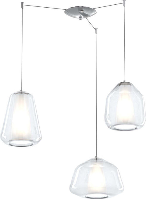 Sospensione-Contemporanea-Double-Skin-Metallo-Cromo-Vetro-Mix-Trasp.-3-Luci-E27