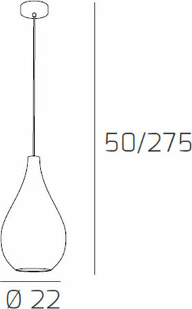 Sospensione-Contemporanea-Drop-Metallo-Cromo-Vetro-Grigio-1-Luce-E14-D.22Cm