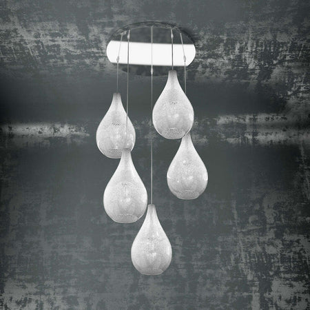Sospensione-Contemporanea-Drop-Metallo-Cromo-Vetro-Grigio-5-Luci-E14