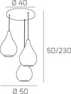 Sospensione-Contemporanea-Drop-Metallo-E-Vetro-Cromo-3-Luci-E14