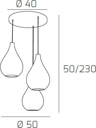 Sospensione-Contemporanea-Drop-Metallo-E-Vetro-Cromo-3-Luci-E14