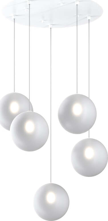 Sospensione-Contemporanea-Eclipse-Metallo-Bianco-Vetro-Bianco-Fog-5-Luci-G9