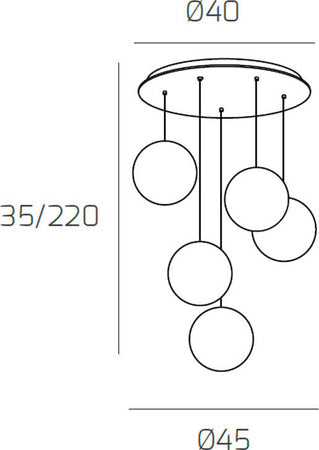 Sospensione-Contemporanea-Eclipse-Metallo-Bianco-Vetro-Bianco-Fog-5-Luci-G9