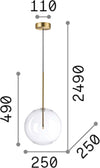 Sospensione-Contemporanea-Equinoxe-Metallo-Cromo-1-Luce-2W-3000K-D25Cm