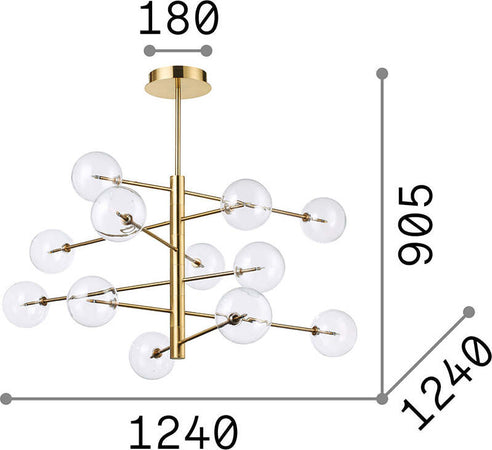 Sospensione-Contemporanea-Equinoxe-Metallo-Cromo-12-Luci-2W-3000K-Luce-Calda