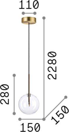 Sospensione-Contemporanea-Equinoxe-Metallo-Ottone-1-Luce-2W-3000K-D15Cm