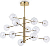 Sospensione-Contemporanea-Equinoxe-Metallo-Ottone-12-Luci-2W-3000K-Luce-Calda