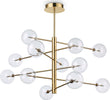 Sospensione-Contemporanea-Equinoxe-Metallo-Ottone-12-Luci-2W-3000K-Luce-Calda