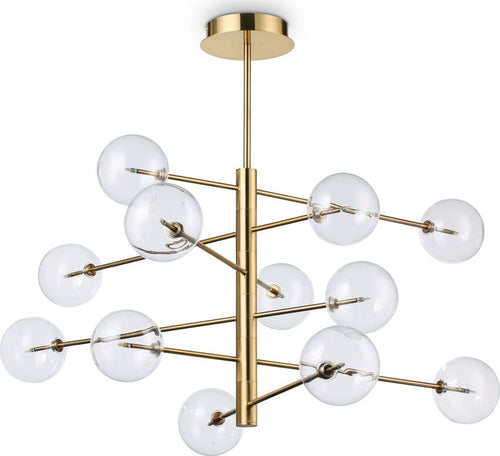 Sospensione-Contemporanea-Equinoxe-Metallo-Ottone-12-Luci-2W-3000K-Luce-Calda