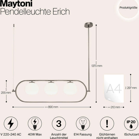 Sospensione-Contemporanea-Erich-In-Metallo-Nichel-3-Luci-E-Diffusori-Bianchi