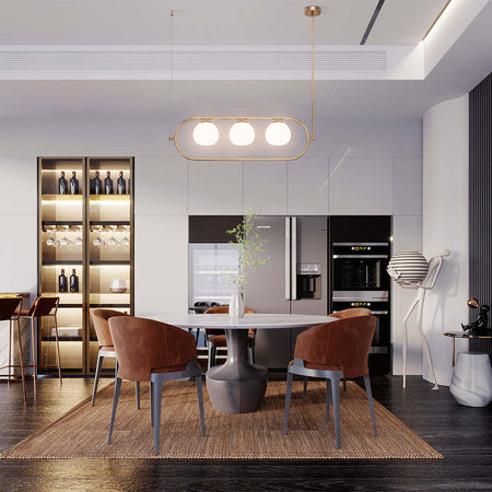 Sospensione-Contemporanea-Erich-In-Metallo-Oro-Rosa-3-Luci-E-Diffusori-Bianchi